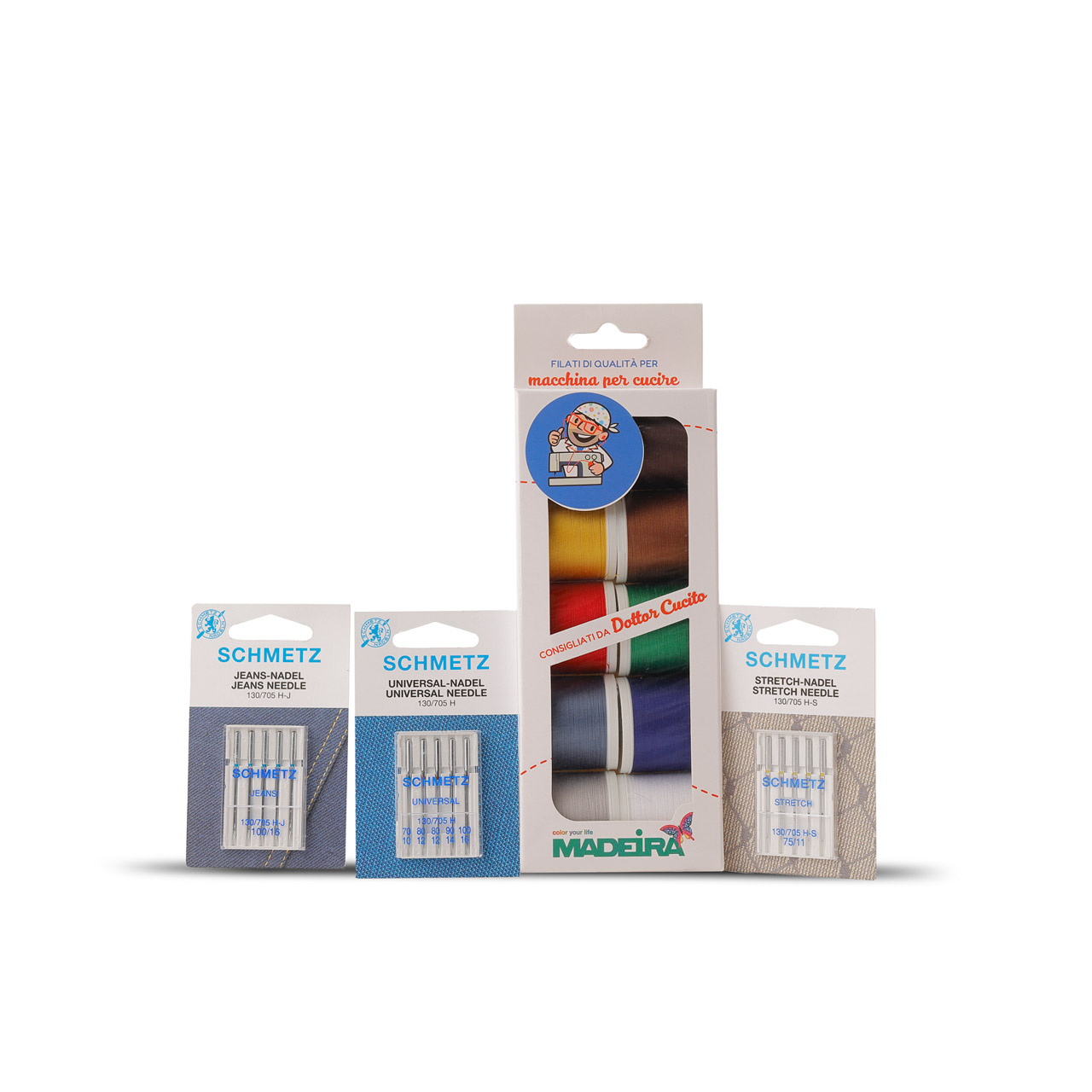 Kit Completo Da Cucito Con 130 Aghi, Infila-ago, Ditali E Rimuovi-punti – Scatola Trasparente, Acciaio Inox