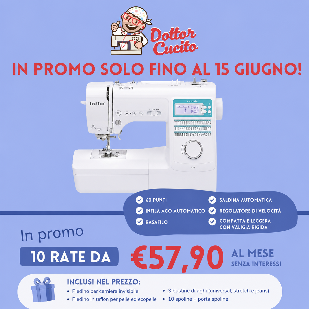 Macchina per cucire Brother Innov-is A65 IN PROMO